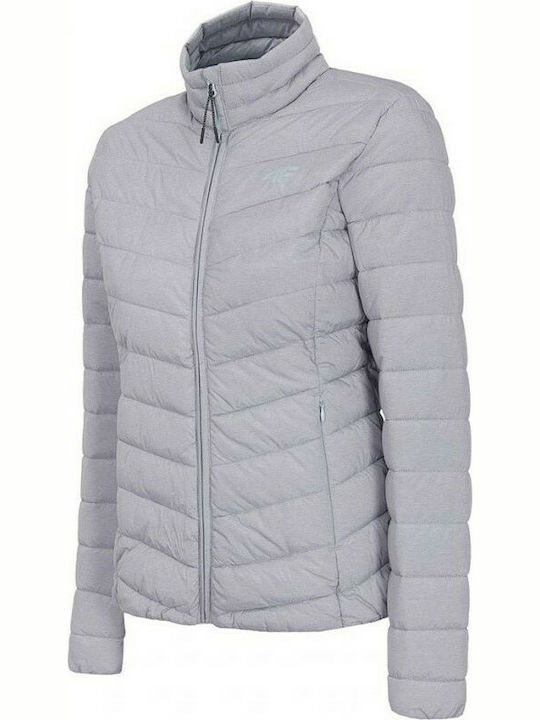 4F Women's Short Puffer Jacket for Winter Gray