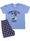 Minerva Kids' Pajamas Summer Light Blue Dangerous Seas