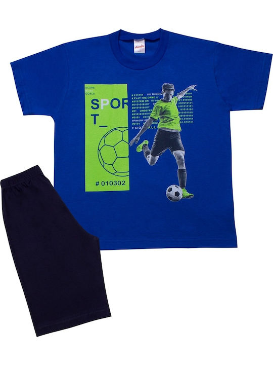 Minerva Kinder Schlafanzug Sommerlich Blau More Goals