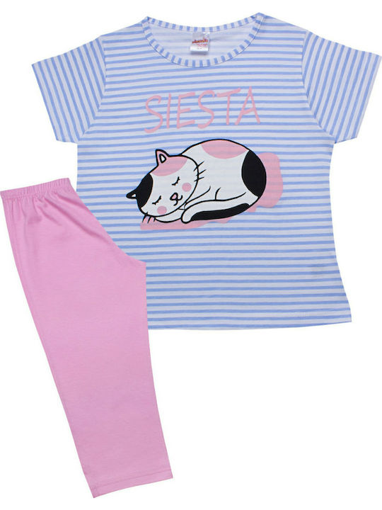 Minerva Kids' Pajamas Summer Light Blue Siesta