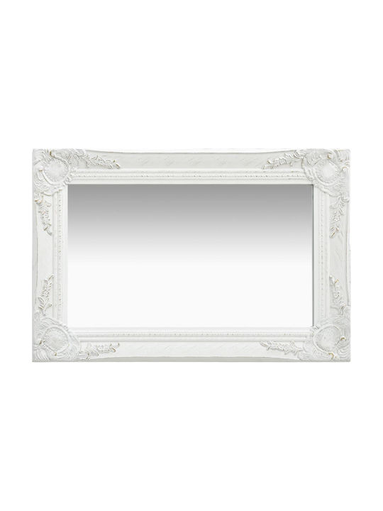 vidaXL Καθρέπτης Τοίχου με Λευκό Ξύλινο Πλαίσιο 40x60cm