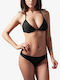 Bikini Set Triangle Top & Slip Bottom Black