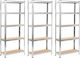 vidaXL Ραφιέρες Dexion Γαλβανιζέ 75x30x172εκ. με 4 Ράφια Συνολικής Αντοχής 1500kg 3τμχ