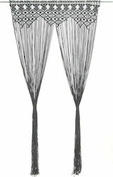 vidaXL Macrame 140x240cm Perdea ușă Gri 323995