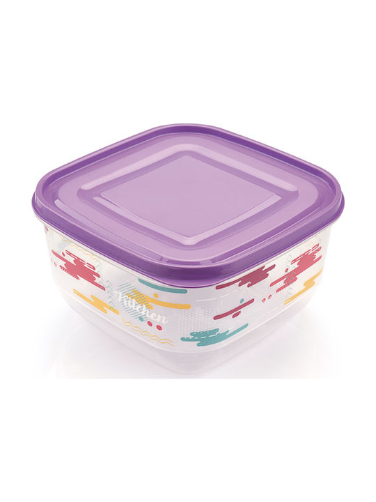 Viosarp Lunch Box Plastic Μωβ 3600ml 1pcs