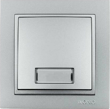 Mono Electric Μπουτόν Κουδουνιού με Επιγραφή Φωτιζόμενο σε Ασημί Χρώμα 505-002136129
