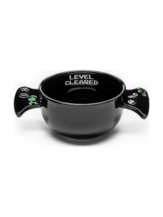 Gadget Master Gamer Bol de Servire Rotund Ceramică Negru cu Diametru 22.5buc 1buc