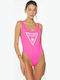 One Piece Swimsuit Fluorescent Pink