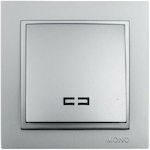 Mono Electric Recessed Wall Switch Lighting One-Way with Frame Aller Retour Silver