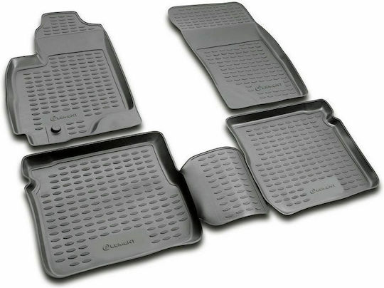 Novline Set of Front and Rear Mats 4pcs Tray Type for Daihatsu Terios 2006 Black
