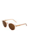 A.Kjaerbede Marvin Unisex Sunglasses with Beige Plastic Frame and Gold Lens KL1708-8