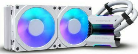 Phanteks Glacier One 240 MPH CPU Water Cooling Dual Fan 120mm for Socket AM4/1200/115x with RGB Lighting White