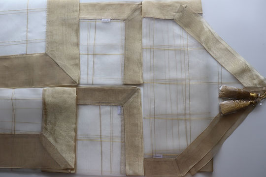 Mc Decor Καρέ Τραπεζομάντηλο Σετ 5τμχ 197 Μπεζ 120x120εκ.