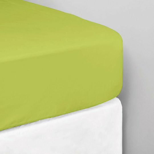 White Fabric Super dublu 160x200cm cu Elastic Verde