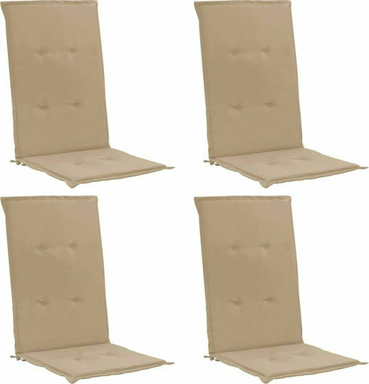 vidaXL Perna Scaunului De Grădină Cu Spătar Bej 2 Buc 120x50 Cm
