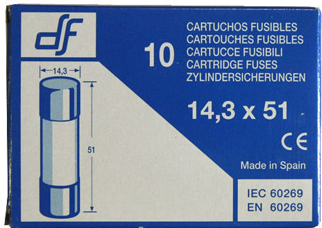Adeleq Safety Cylindrical Porcelain Fast-Bow 14x51mm 25A (88-1258) 1pcs