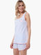 Minerva Summer Women's Pyjama Set Cotton Light Blue