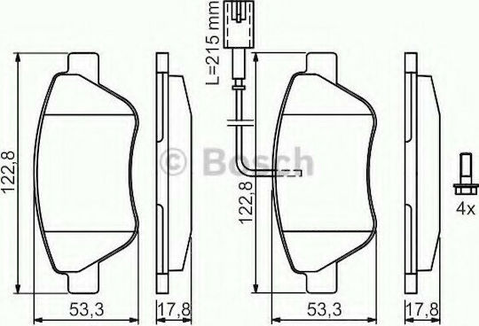 Bosch Σετ Τακάκια Εμπρός 4τμχ για Alfa Romeo Mito Citroen Nemo Fiat Doblo / Panda / Qubo / Stilo