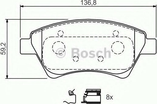 Bosch Brake Pad Front 1pcs for Renault Kangoo / Megane / Scenic