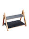 Kitchen Craft Artesa Master Πέτρινη Εταζέρα 2 Ορόφων Μαύρη Π25xΜ40xΥ30cm