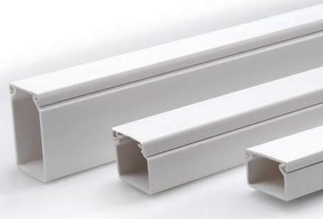 Kassinakis Kabelkanal mit Aufkleber aus Kunststoff 25x25mm Weiß Set 2Stück