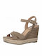 S.Oliver Women's Ankle Strap Platforms Beige