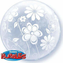 Ballon Blase Jumbo Rund Transparent Floral Patterns 51cm