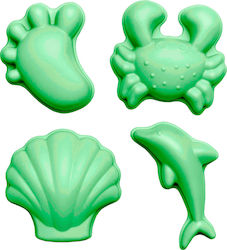 Scrunch Silicone Sand Molds Set Green (4pcs)