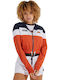 Sambry Women's Short Sports Jacket for Spring or Autumn with Hood Orange