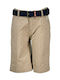Kinder-Shorts/Bermudas Stoff Bermuda mit Gürtel Beige