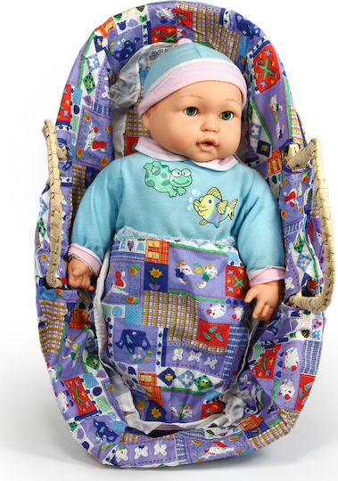 Avra Toys Baby Doll Set Baby Girl in Basket 41 cm