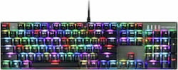 Motospeed Inflictor CK104 Tastatură Mecanică de Gaming cu Outemu Albastru întrerupătoare și iluminare RGB Argint