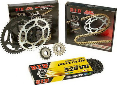 DID Chain & Sprocket Kit (14-44-520VO) for Honda XL 125 V Varadero 2001-2012