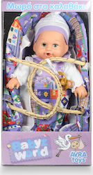 Avra Toys Baby-Puppen-Set Baby in Korb mit Schn...