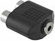 Converter 3.5mm female to RCA 2x female 1pcs DM-0311S
