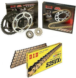 DID Chain & Sprocket Kit Golden (16-43-525VX/GB) for Honda CBR 600 2011-2013