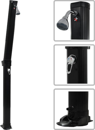vidaXL Ντουζιέρα Πισίνας Ηλιακή από PVC 23x15εκ. Μαύρη 91719