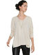 Only Women's Blouse Long Sleeve with V Neckline Pumice Stone