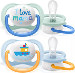 Philips Ultra Air Ορθοδοντικές Πιπίλες Σιλικόνης I Love Mama - Blue για 0-6 μηνών 2τμχ Philips Ultra Air Ορθοδοντικές Πιπίλες Σιλικόνης I Love Mama - Blue για 0-6 μηνών 2τμχ
