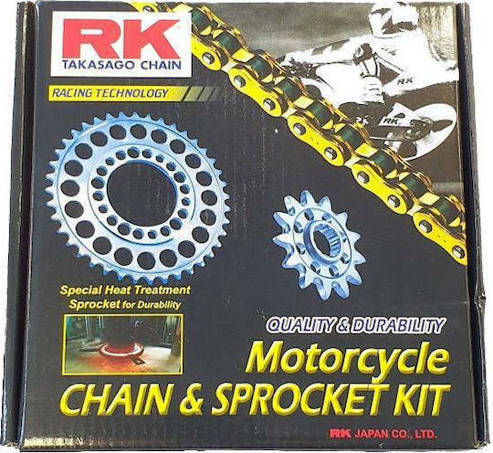 RK Комплект верига и зъбни колела за Modenas Кристар 125
