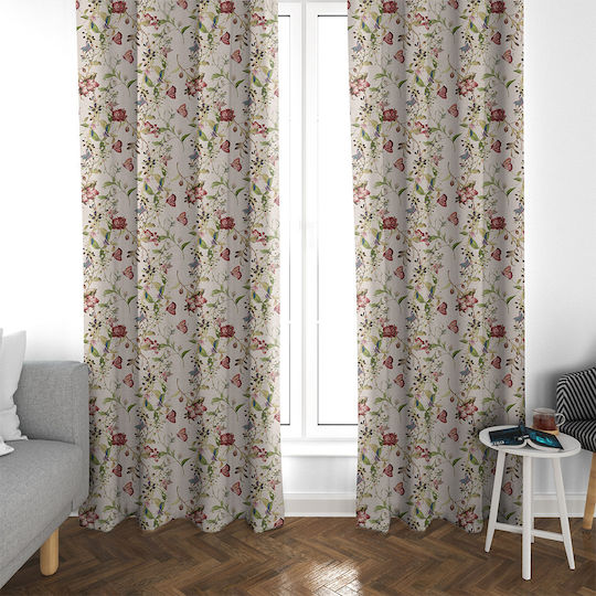 Lino Home Curtain with Pencil Pleat Fluture 901 Beige 133x270cm