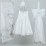 Bambolino Aspa White Lace Baptism Outfit with Hair Accessories & Dress 2pcs