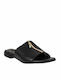 Komis & Komis KK02 Leder Damen Flache Sandalen in Schwarz Farbe