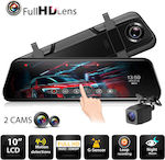 F1062 720P Mirror Car DVR Set with Rear Camera, 10" Display with Clip