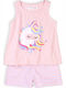 Minoti Set Top & Bottom Kids Summer Pyjamas Pink