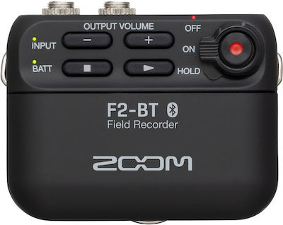 Zoom F2-BT Single Channel Battery Powered Portable Audio Digital Recorder with Memory Card and USB Power Supply for 14 Hours Recording Black