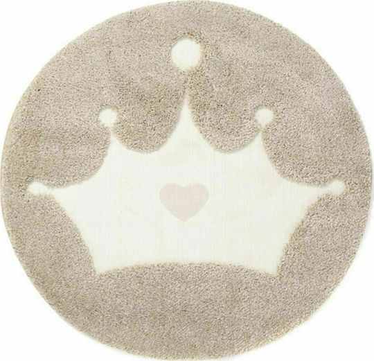 Royal Carpet Richie 15539 365 Kinder Teppich Ecru Rund mit Durchmesser 120cm Dicke 22mm