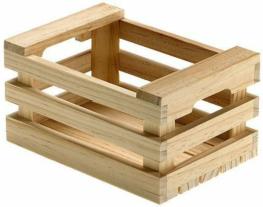 Leone Carrier Serving Basket Wooden with Dimensions 17x12x9cm 1pcs