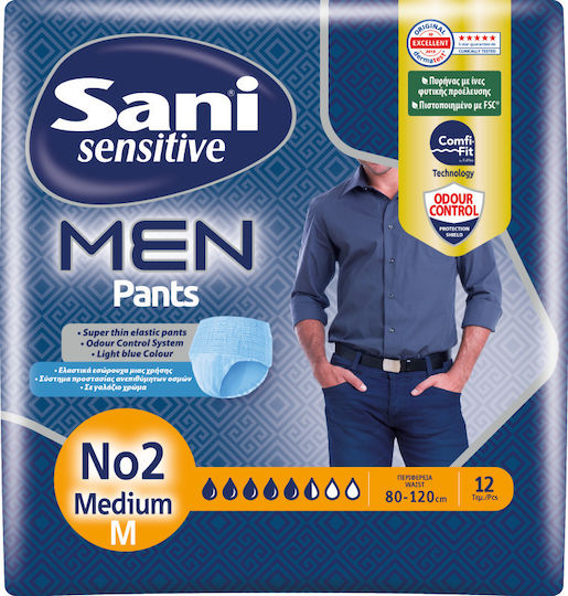 Sani Sensitive Men Incontinence Underwear Medium Blue 12pcs