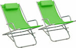 vidaXL Small Chair Beach Green Set of 2pcs